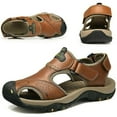 thumbnail image 1 of Azrian Outdoor Men'S Leather Non-Slip Anti-Kick and Anti-Collision Beach Sandals, 1 of 6