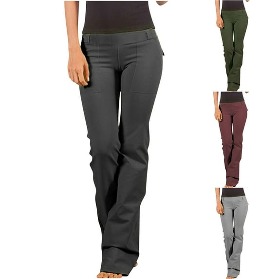 Azrian Pants for Women 2023, Womens Plus Size Pants Ladies Solid Pants Hippie Punk Trousers Streetwear Jogger Pocket Loose Overalls Long Pant Clearance