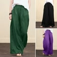 thumbnail image 1 of Azrian Pants for Women,Womens Plus Size Pants Fashion Loose Solid Color Casual Wide Leg Pants Cotton Linen Trousers, 1 of 6