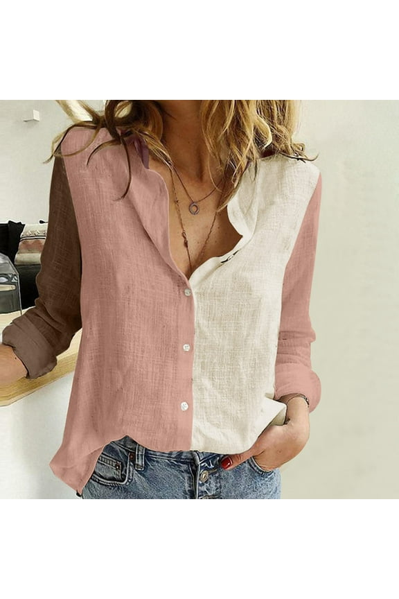 Plus Size Blouses Women Printed Cotton Long Sleeve Tank Career Bloues Cardigan Tops