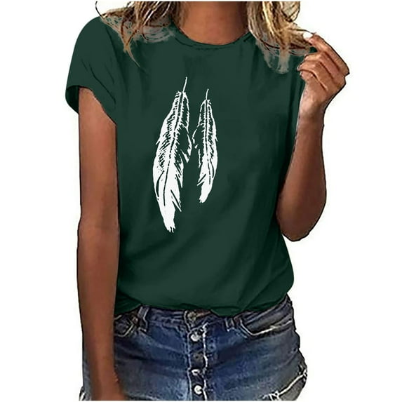 Azrian Plus Size Blouses Womens Work Tops Girls Short Sleeve Out Blouse Funny Print Shirt T-Shirt Tops