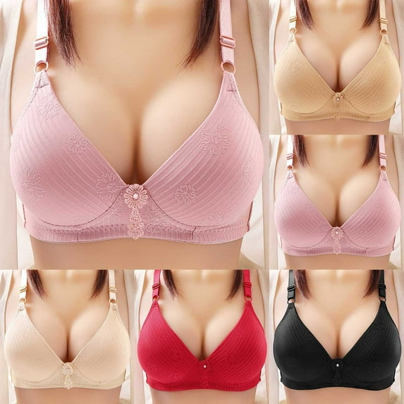 Azrian Plus Size Bras,Woman's Solid Color Comfortable Hollow Out Perspective Bra Underwear No Rims