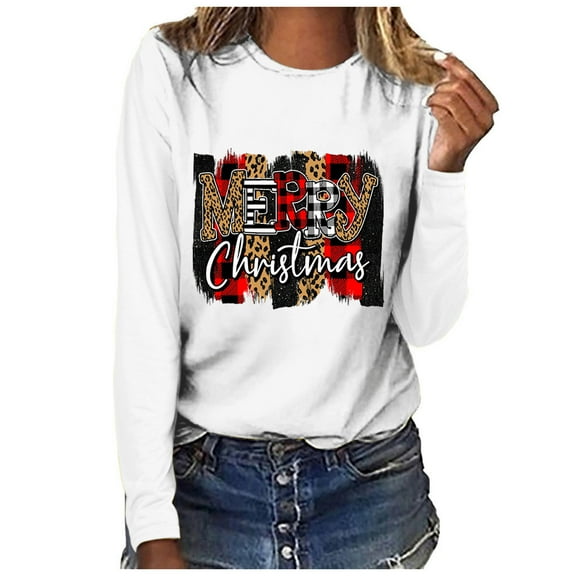 Azrian Plus Size Christmas Sweatshirts Womens 2023 Saving,Oversize Christmas Pullover Long Sleeve Hoodies for Women Christmas Casual Long Sleeve Sweatshirt Pullover Blouse 2023 Deal on Sale