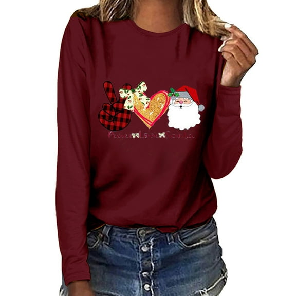 Azrian Plus Size Christmas Sweatshirts Womens 2023 Saving,Oversize Christmas Pullover Long Sleeve Hoodies for Women Christmas Top Casual Long Sleeve Sweatshirt Pullover Blouse 2023 Deal on Sale