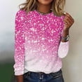 thumbnail image 1 of Azrian Plus Size Long Sleeve Tops for Womens,Women's Printed Round Neck Pullover Long Sleeved Casual Women's, 1 of 4