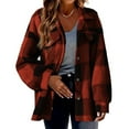 thumbnail image 1 of Azrian Plus Size Sweats for Womens,Women's Fall And Winter Straight Cardigan Button Pocket Coat M,Red Deals Cheap on Sale, 1 of 3