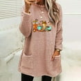 thumbnail image 1 of Azrian Plus Size Sweats for Womens,Women's Round- Neck And Winter Loose Print Pocket Warm Long Sleeve Blouse Tops S,Pink Deals Cheap on Sale, 1 of 4