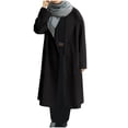 thumbnail image 1 of Azrian Plus Size Sweats for Womens,Womens and Winter Lapel Woolen Cloth Coat Trench Jacket Long Overcoat Outwear M,Black, 1 of 2