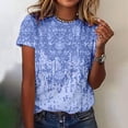 thumbnail image 1 of Azrian Plus Size Tops,Womens Shirts,Womens Blouses Women's Fashion Printed T-shirt Short Sleeves Blouse Round Neck Casual Tops Season Clearance, 1 of 4