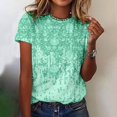 thumbnail image 1 of Azrian Plus Size Tops,Womens Shirts,Womens Blouses Women's Fashion Printed T-shirt Short Sleeves Blouse Round Neck Casual Tops Season Clearance, 1 of 4