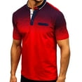 thumbnail image 1 of Azrian Shirts for Men Short Sleeve,Men Short Sleeve Printing Turndown Pullover T Shirt Blouse, 1 of 4