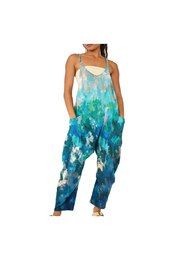 Sleeveless Jumpsuit for Women, Overall Rompers Womens Fashion Summer Casual Sleeveless Suspender Jumpsuit