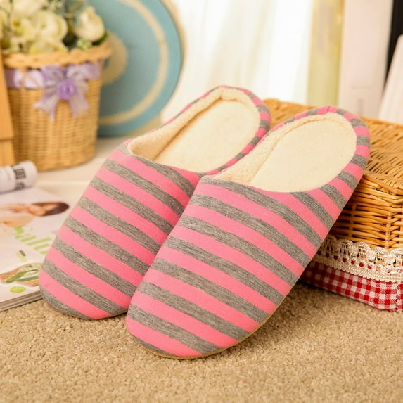 Azrian Slippers for Women Indoor,Woman's Warm Home Plush Soft Slippers Anti-slip Winter Floor Bedroom Shoes Valentine's Day Deals Pink 7(36-37)