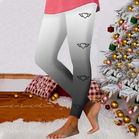 Azrian Summer Casual Long Trousers for Women Fashion Womens Christmas Printing Stretch Leggings Fitness Running Gym Sports Full Length Active Pants