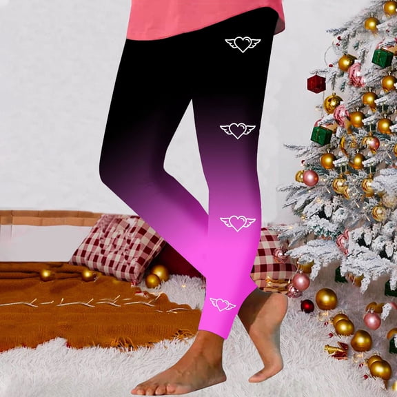 Azrian Summer Casual Long Trousers for Women Fashion Womens Christmas Printing Stretch Leggings Fitness Running Gym Sports Full Length Active Pants