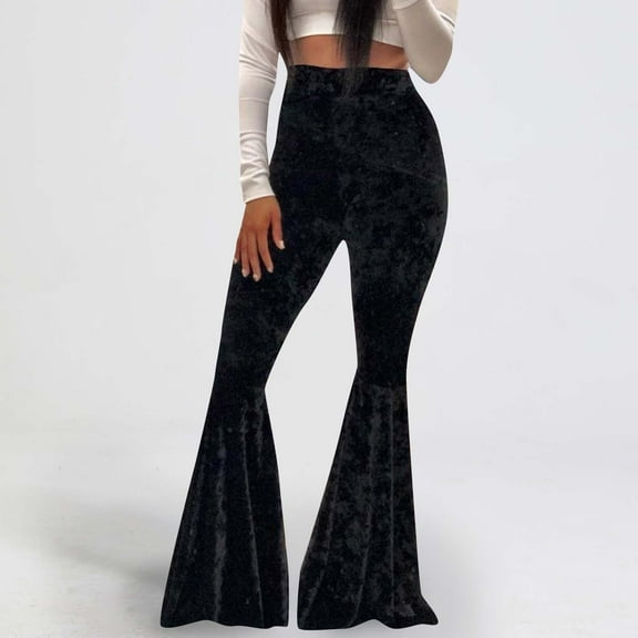 Azrian Summer Casual Long Trousers for Women Women Fashion Casual Comfortable Solid Color Elastic Waist Full Length Flared Pants Overalls