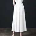 thumbnail image 1 of Azrian Summer Casual Long Trousers for Women Women's Casual Daily High Waisted Solid Loose Wide Leg Pants, 1 of 4