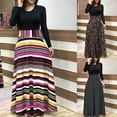 thumbnail image 1 of Azrian Summer Dresses,Plus Size Women Dress Women Summer Long Sleeve Floral Printed Casual O-Neck Patchwork Dress Maxi Dress, 1 of 6
