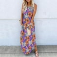 thumbnail image 1 of Azrian Summer Dresses Women Casual Loose Summer Printed Tank Dress Beach Sundress Crewneck Sleeveless Dresses, 1 of 5