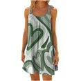 thumbnail image 1 of Azrian Summer Dresses Women Plus Size CasualPrinted Round-Neck Short Sleeve Loose Knee-Length Dres, 1 of 4