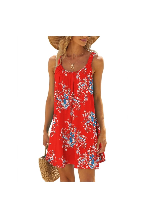Summer Dresses Women's Beach Dress Bikini Beachwear Coverups Casual Vacation Short Summer Halter Dresses