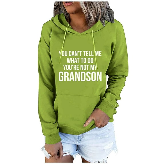 Azrian Sweaters for Womens Clearance,Women's Letter Printing Pocket Long Sleeve Loose Hooded Sweater Women's Coat Deals for Winter 2023 on Sale