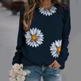 thumbnail image 1 of Azrian Sweatshirts for Womens Clearance,Hoodies Sweatshirts Clearance,Women Long Sleeves Casual Shirts Printing Round Neck Sweatshirt Pullover Loose Tunic Tops for Winter 2023 on Sale, 1 of 5