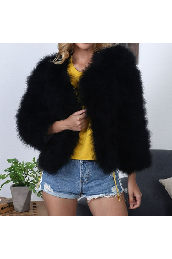 Winter Coats for Women,Warm Fluffy Faux Fur Jackets,Plus Size Womens Ladies Solid Warm Faux Coat Jacket Winter Turn Down Collar Outerwear Fuzzy Jacket Coat Jackets for Women