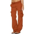 thumbnail image 1 of Azrian Women High Waisted Cargo Ladies Solid Pants New Hippie Punk Trousers Streetwear Jogger with Pocket Loose Overalls Long Pants, 1 of 6