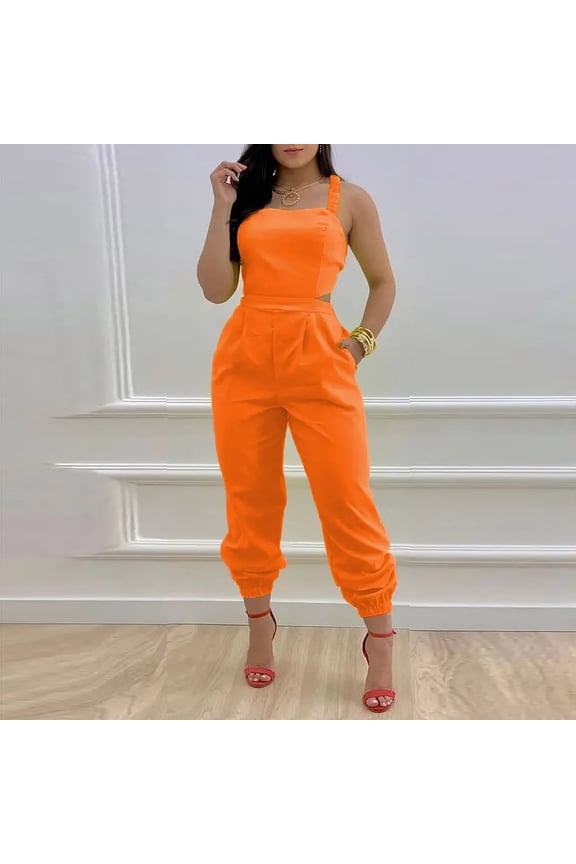 Women Suit Women's Jumpsuits Women's Overalls With Suspenders And Printing Casual Jumpsuit
