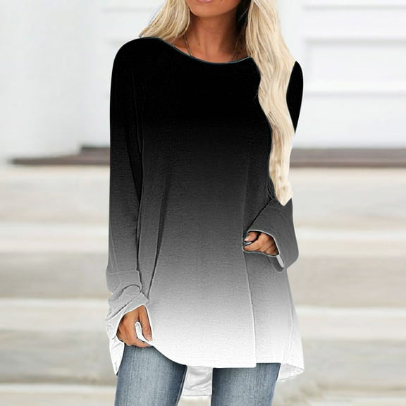 Azrian Women's Fashion Hoodies & Sweatshirts,Women's Printed T-shirt Long Sleeves Blouse Round Neck Casual Tops