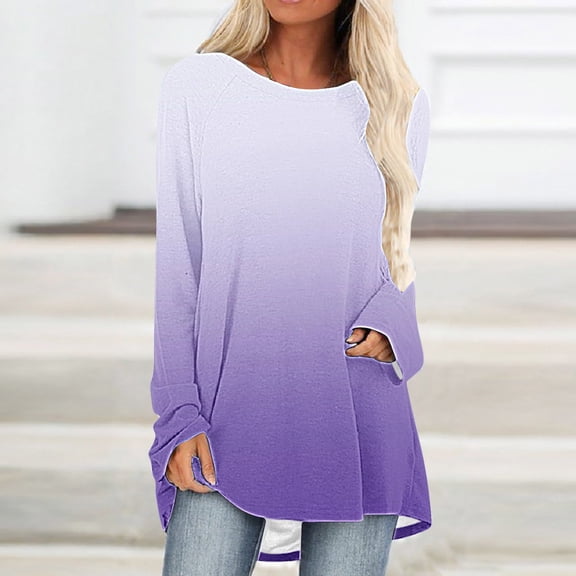 Azrian Women's Fashion Hoodies & Sweatshirts,Women's Printed T-shirt Long Sleeves Blouse Round Neck Casual Tops