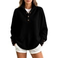 thumbnail image 1 of Azrian Women’s Half Button Turtleneck Sweater, Long Sleeve Oversized Top Sizes S-3XL, 1 of 9