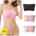 thumbnail image 1 of Azrian Women's Plus Size Seamless Comfy Bra,Stretch Strapless Bra,Summer Bandeau Bra,Plus Size Strapless Bra,Comfort Wireless Bra M Size,Black on Sales, 1 of 3