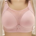 thumbnail image 1 of Azrian Women's Plus Size Seamless Comfy Bra,Woman's Fashion Plus Size Wire Free Comfortable Push Up Hollow Out Bra Underwear XXXL Size,Pink on Sales, 1 of 6