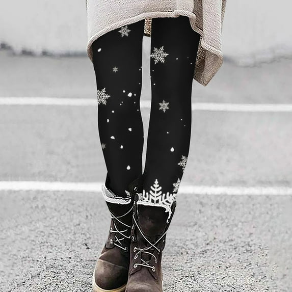 Azrian Women's Plus Size Swearpants Fashion Casual Christmas Printed Tight Leggings High Waist Long Pants