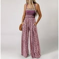 thumbnail image 1 of Azrian Women's Sleeveless Wide Leg Jumpsuit Onepieces Overall Dress Womens Fashion Loose Printing Sleeveless Pockets Wide Leg Long Pant Jumpsuit, 1 of 6