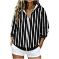 thumbnail image 1 of Azrian Women’s Striped Full Zip Hoodie Sweatshirt,Ladies Long Sleeve Hooded Outerwear Sizes S-3XL, 1 of 6