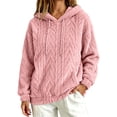 thumbnail image 1 of Azrian Women’s Textured Fuzzy Hoodie Sweatshirt,Casual Loose Fit Hooded Top Sizes S-2XL, 1 of 9