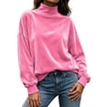 thumbnail image 1 of Azrian Women’s Turtleneck Pullover Top,Loose Fit Long Sleeve Sweatshirt Sizes S-2XL, 1 of 6