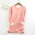 thumbnail image 1 of Azrian Women's Winter Plush Warm Long Sleeve Fleece Crewneck Pullover Tops Round Neck Pocket Thickened Sweatshirt, 1 of 3