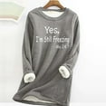 thumbnail image 1 of Azrian Women's Winter Plush Warm Sherpa Lined Fleece Crewneck Sweatshirt Pullover Loungewear Tunic Tops - I'm Still Freezing - Teen Girl Fall Cute Sweatshirts Tops Plus Size, 1 of 3