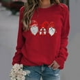 thumbnail image 1 of Azrian Womens Christmas Tops,Women's Fashion Loose Christmas Print Sleeve Round Neck Sweater 2023 Deal on Sale Plus Size Clearance, 1 of 4