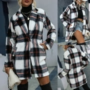 Azrian Womens Coats and Jackets Clearance,Women's Cardigan Warm Ferret Velvet Long Sleeved V-neck Lapel Wool Coat Long Sleeved Hoodless Casual Coat/Jacket Clearance Sale