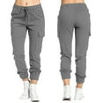 thumbnail image 1 of Azrian Womens Fall Fashion Pants Clearance,Women's Cargo Pants Solid Color Lace Loose Multi Pocket Casual Pants Gray Size S on Sale, 1 of 6