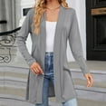 thumbnail image 1 of Azrian Womens Jackets and Coats Clearance,Plus Size Women's Fashion Long Sleeve Solid Color Cuff Split Bottom Cardigan Top on Sale, 1 of 6