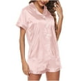 thumbnail image 1 of Azrian Womens Pajamas,Women's Casual Homewear Short-Sleeve Tops Shorts Color Night Pajamas Suits XL Size,Pink on, 1 of 5