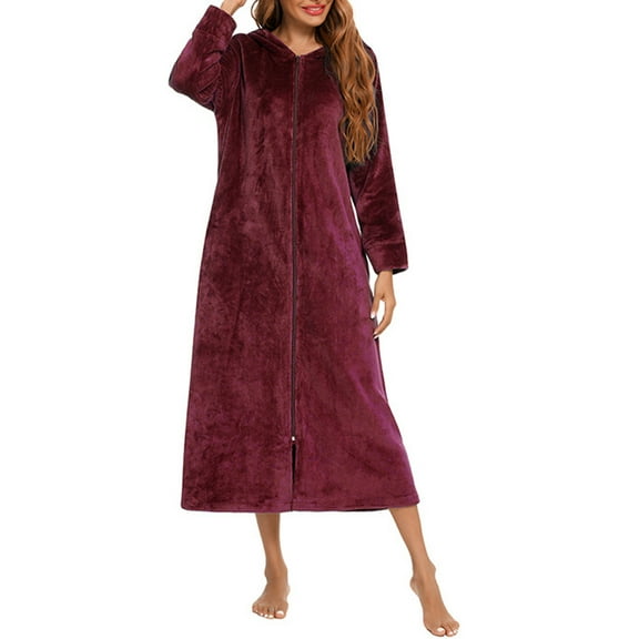 Azrian Womens Pajamas,Women's Fashion Fall and Winter New Long Sleeve Zipper Pajamas Home Wear XL Size,Red on