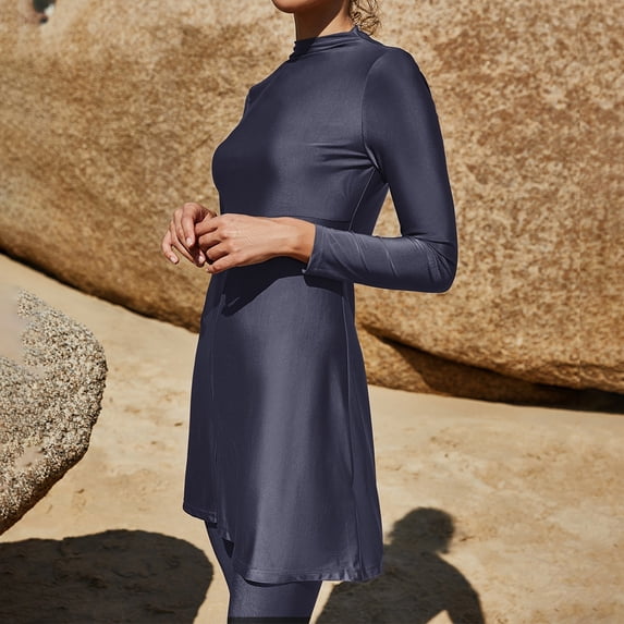 Azrian Womens Pajamas,Women's Round Neck Long Sleeve Pullover Shirt Tops + Pants Trousers Set L Size,Navy on