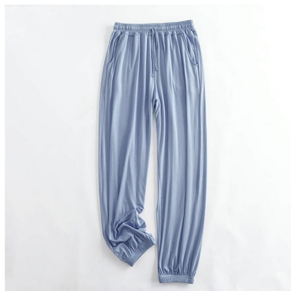 Azrian Womens Pajamas Summer lightweight Pant Women's Fashion Fitness Sport Relaxed Loose Elastic Waist Long SweatPants Solid Color Bound Feet